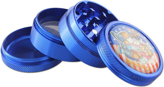 Grinder Grinder 50mm Aluminum Design Cannifornia Blue 4 Parts