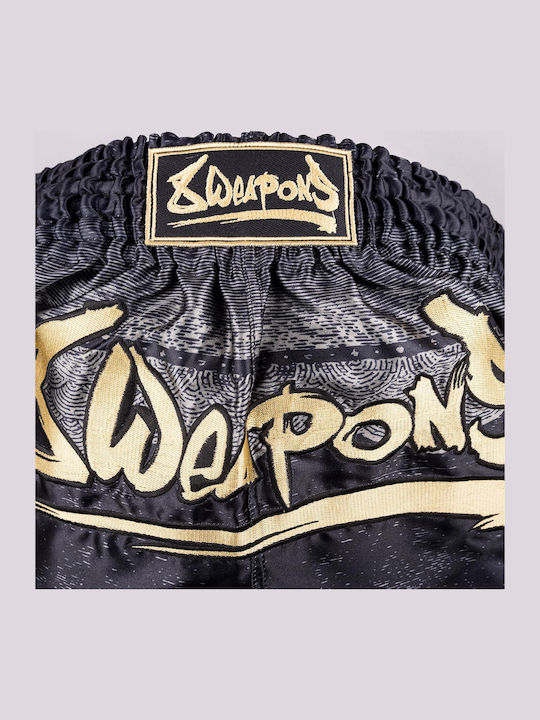 Muay Thai 8 Weapons Hanuman Black Gold Boxing Shorts