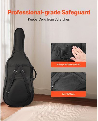 Vevor Waterproof Soft Case for String Instruments 4/4 Black