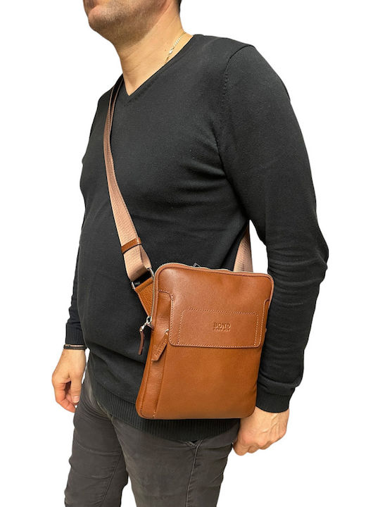 Leather Men's Bag Shoulder / Crossbody Tabac Brown