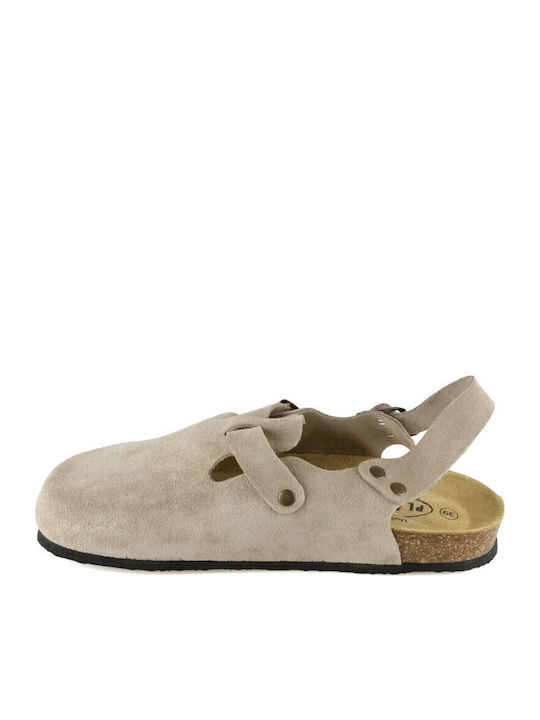 Afelpado Anatomical Leather Women's Slippers Beige