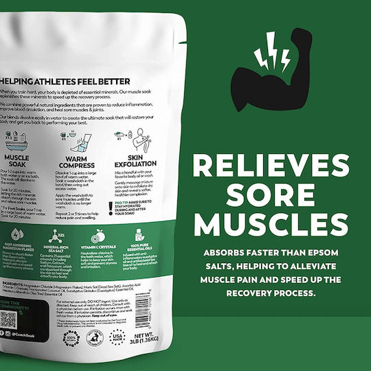 Muscle Recovery Bath Soak Eucalyptus Tea Tree 1.36kg