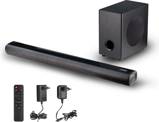 Osio OSBT-9060 Soundbar 2.0 Bluetooth και HDMI 15W με Ασύρματο Subwoofer και Τηλεχειριστήριο Μαύρο