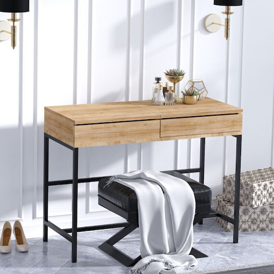 Schminktisch Linda Hölzern Natural Beech mit Spiegel 100x45x74cm Schminktisch Linda Hölzern Natural Beech mit Spiegel 100x45x74cm