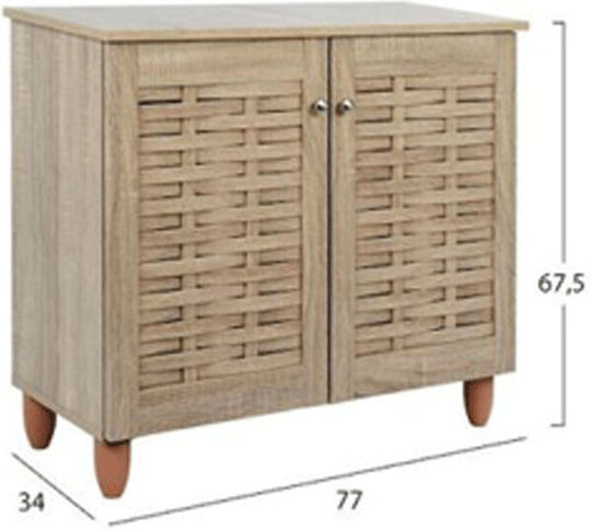 Holz Schuhschrank Miranda 77x34x67.5cm
