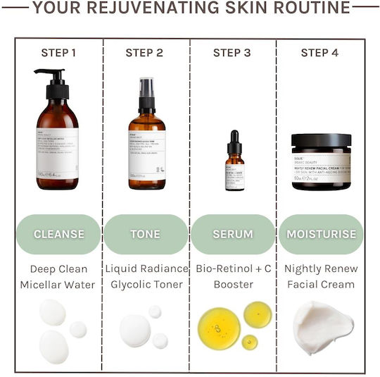 Evolve Beauty Bio-retinol + C Serum Booster Pentru Față cu Bakuchiol și Vitamina C pentru Strălucire 15ml