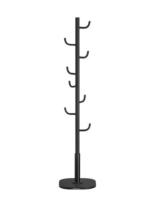Songmics Καλόγερος Μεταλλικός Μαύρος 40x40x175.3cm