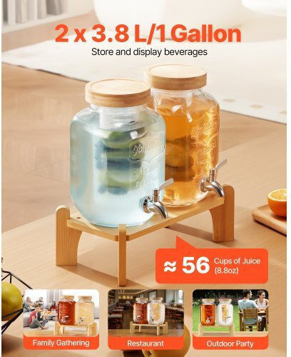 Vevor Διπλός Διανεμητής Κρύων Ροφημάτων 2x3.8lt 2τμχ