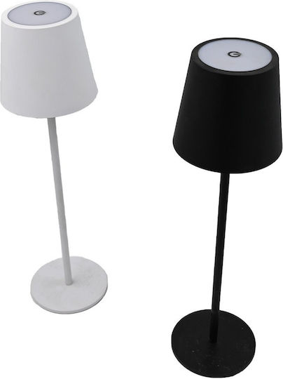 Klikareto Metall Tischlampe LED mit Weiß Schirm und Basis
