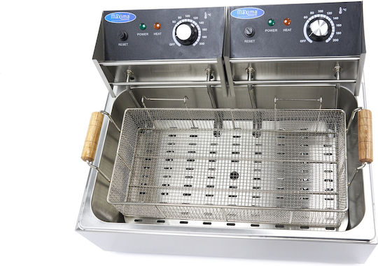 Maxima Holland Elektrische Fritteuse Doppel 2.5kW Kapazität 2x15lt