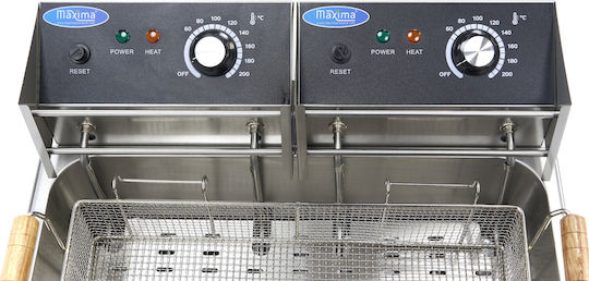 Maxima Holland Elektrische Fritteuse Doppel 2.5kW Kapazität 2x15lt