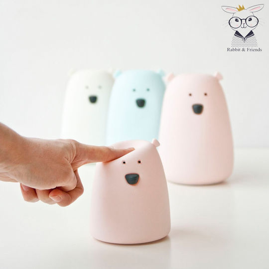 Rabbit & Friends Φωτάκι Νυκτός Bear Μπαταρίας Λευκό