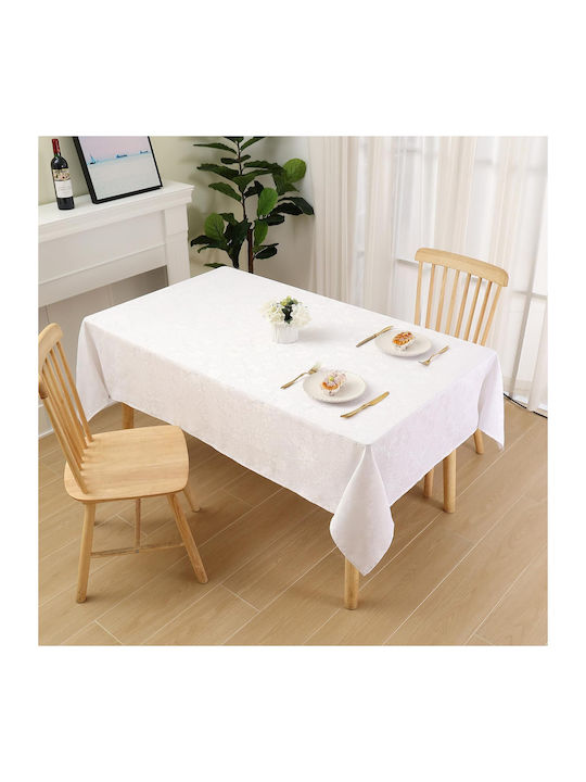 Tablecloth Stain Resistant Smiry Waterproof Washable White 140x140cm