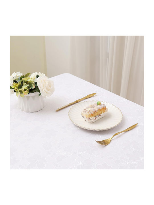 Tablecloth Stain Resistant Smiry Waterproof Washable White 140x140cm