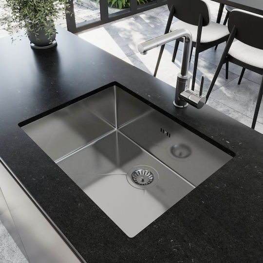 Helika Helika Enna Υποκαθήμενος Νεροχύτης Inox Μ59xΠ45cm Ασημί