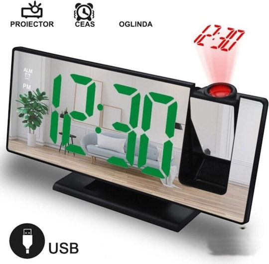 Ceas Digital de Masă cu Alarmă Negru D6R03WYBM