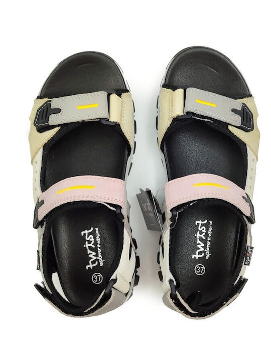 Δερμάτινα Γυναικεία Ανατομικά Σανδάλια Sporty Multi Black
