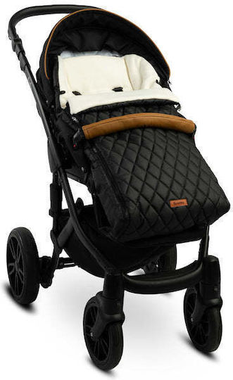 Sensillo Quilted Универсален Калъф за количка Waterproof Черен с плюшено покритие 95x40εκ.