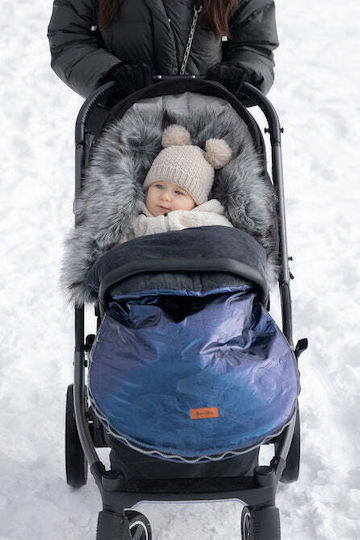 Sensillo Aspen Universal Waterproof Stroller Footmuff Gray with Fleece Lining 95x45cm