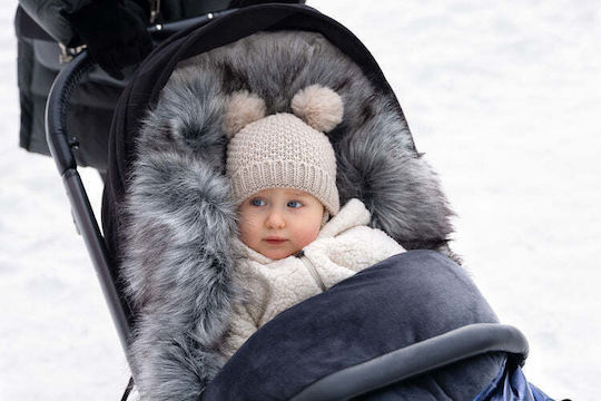 Sensillo Aspen Universal Waterproof Stroller Footmuff Gray with Fleece Lining 95x45cm