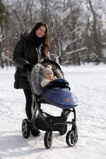 Sensillo Aspen Universal Waterproof Stroller Footmuff Gray with Fleece Lining 95x45cm