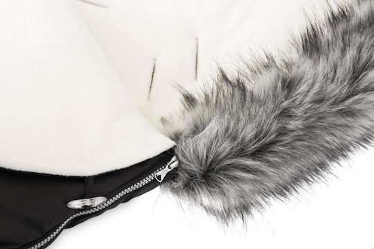 Sensillo Eskimo Ποδόσακος Καροτσιού Αδιάβροχος Μαύρος με Fleece Επένδυση 100x46εκ.