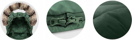 Ricokids Elmi Sac de picioare pentru cărucior Verde cu căptușeală de catifea 95x48εκ.