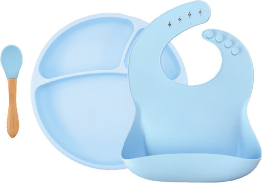 Minikoioi Set Essgeschirr aus Silikon Blau 3Stück für 6+ Monate