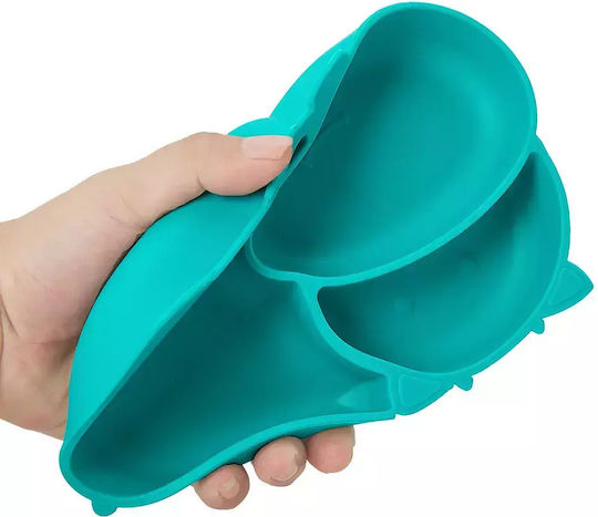 Baby Donkey Feeding Set made of Silicone with Non-Slip Base Blue 3pcs