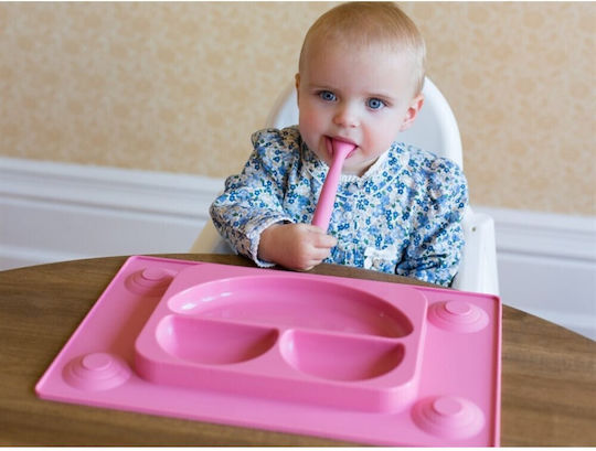 EasyTots Set de hrănire Mini Easymat din Silicon cu Bază Antiderapantă Roz 2buc