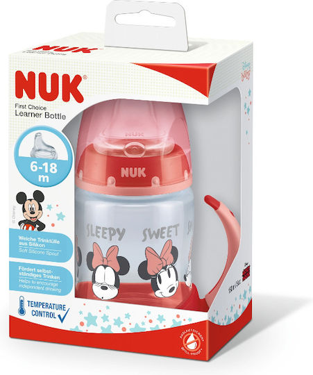 Nuk First Choice Educational Sippy Cup Silicone with Handles Red Minnie Red for 6m+m+ 150ml