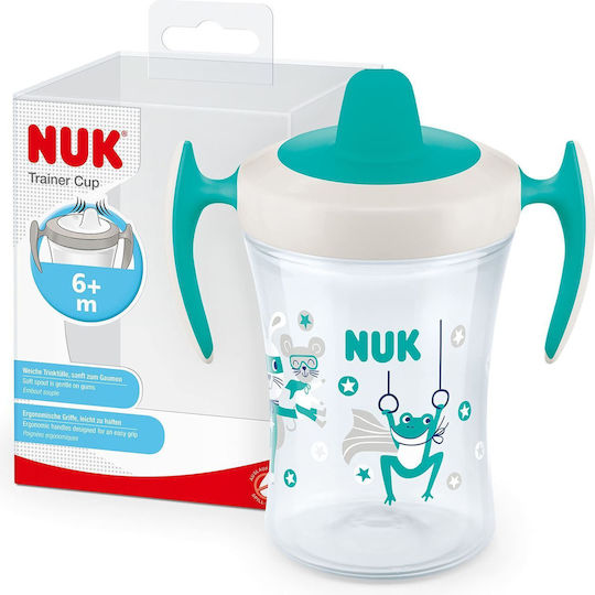 Nuk Trainer Cup Educational Sippy Cup Plastic with Handles Turquoise for 6m+m+ 230ml