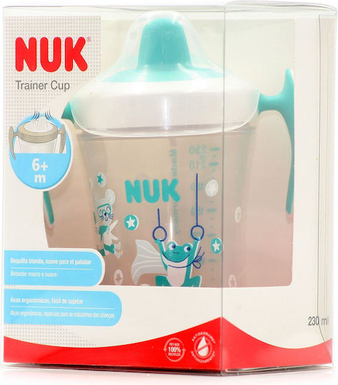Nuk Trainer Cup Educational Sippy Cup Plastic with Handles Turquoise for 6m+m+ 230ml