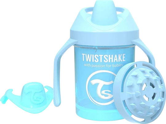 Twistshake Educational Sippy Cup Silicone with Handles Blue for 4m+m+