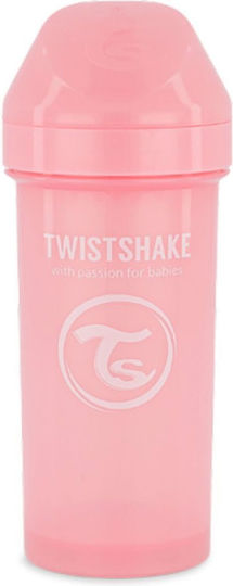 Twistshake Εκπαιδευτικό Μπιμπερό Kid Cup 18m+ Pastel Pink 360ml