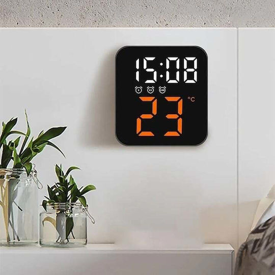 Wanduhr Digital Kunststoff Orange 11x10cm