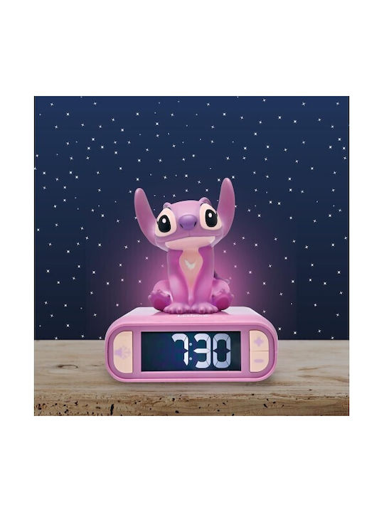 Desktop Clock Disney Stitch Angel 3D with Night Light RL800D1