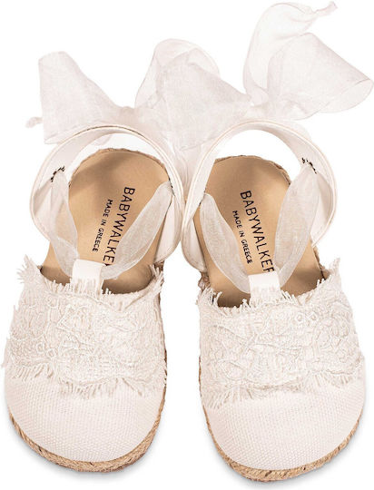Babywalker Ecru Baptism Fabric Espadrilles