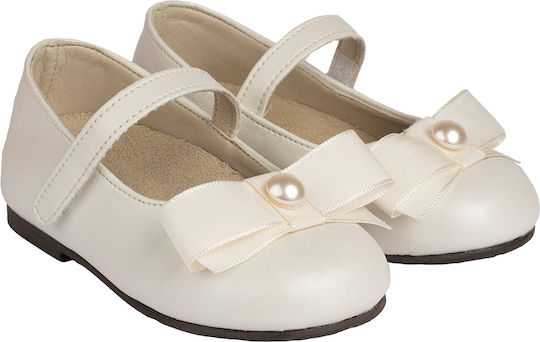 Babywalker Βαπτιστικές Δερμάτινες Μπαλαρίνες Ivory
