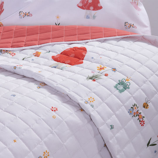 Nef-Nef Homeware Kids Quilt Single Fairy World White 180x240cm