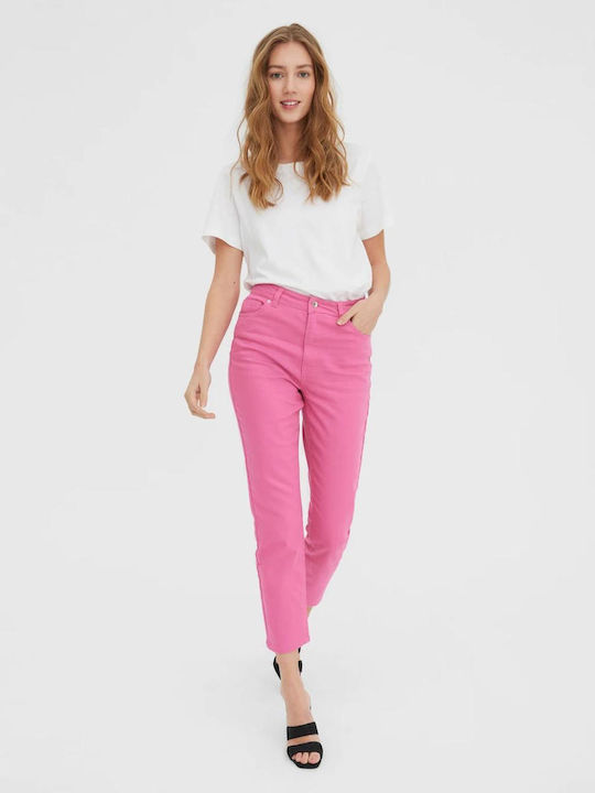 Ψηλόμεσο Γυναικείο Jean Παντελόνι Pink Yarrow