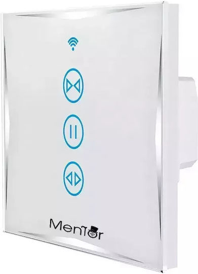 Încastrat Comutator de Perete Wi-Fi Obturator rulou Triplu cu Cadru Alb