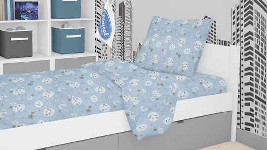 Dimcol Kinderbettlaken Set Mit Gummizug Smile 81 Hellblau 160x240cm