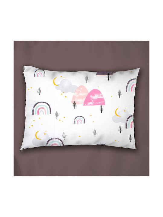 Dimcol Σετ Σεντόνια Μονά Βαμβακερά White-pink 160x240cm 2τμχ