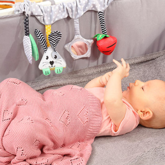 Babyono Κουβέρτα Αγκαλιάς & Λίκνου Πλεκτή Ροζ Ροζ 75x100εκ.