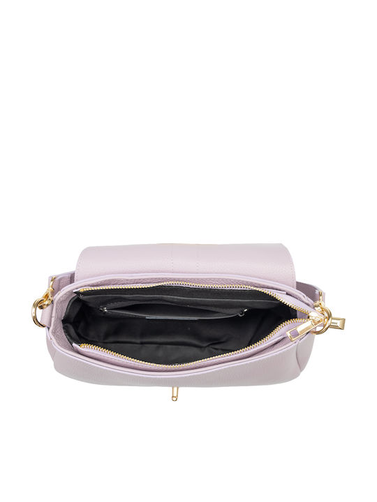 Leder Damentasche Schultertasche Flieder