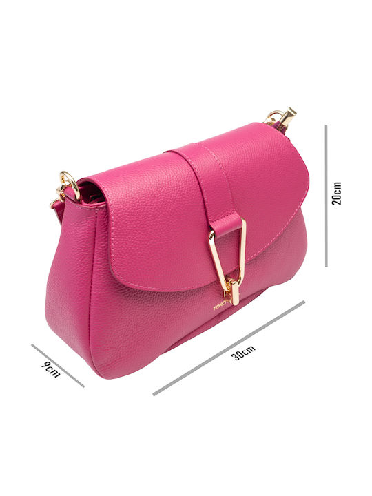 De piele Geantă de damă De umăr Fuchsia