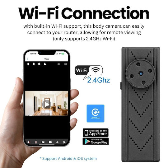 Κρυφή Κάμερα WiFi 8MP με Υποδοχή για Κάρτα Μνήμης