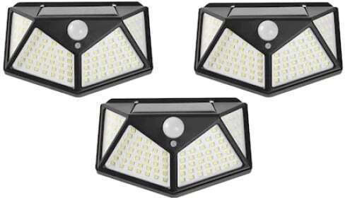 Set of 3 Solar Lights 1W with Motion Sensor and Photocell IP65