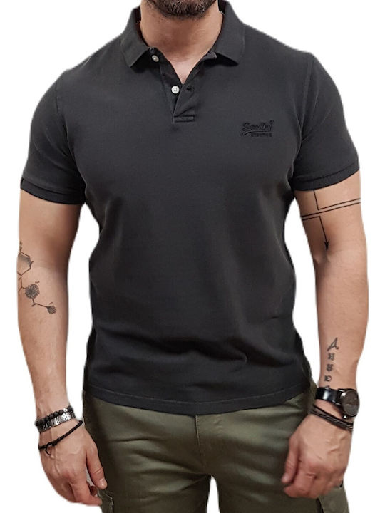 D2 Ovin Vint Polo Short Sleeve Gray Blouse